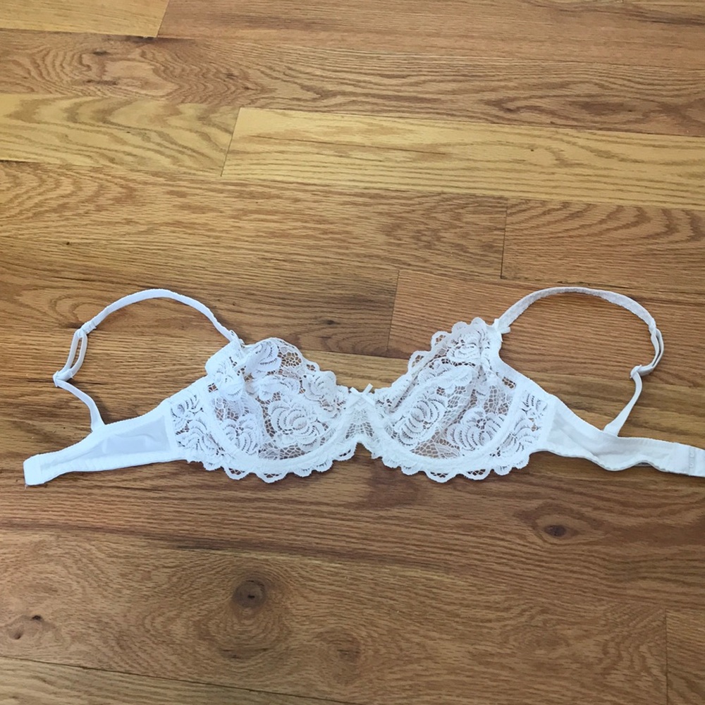 Adore Me White Lace Bra